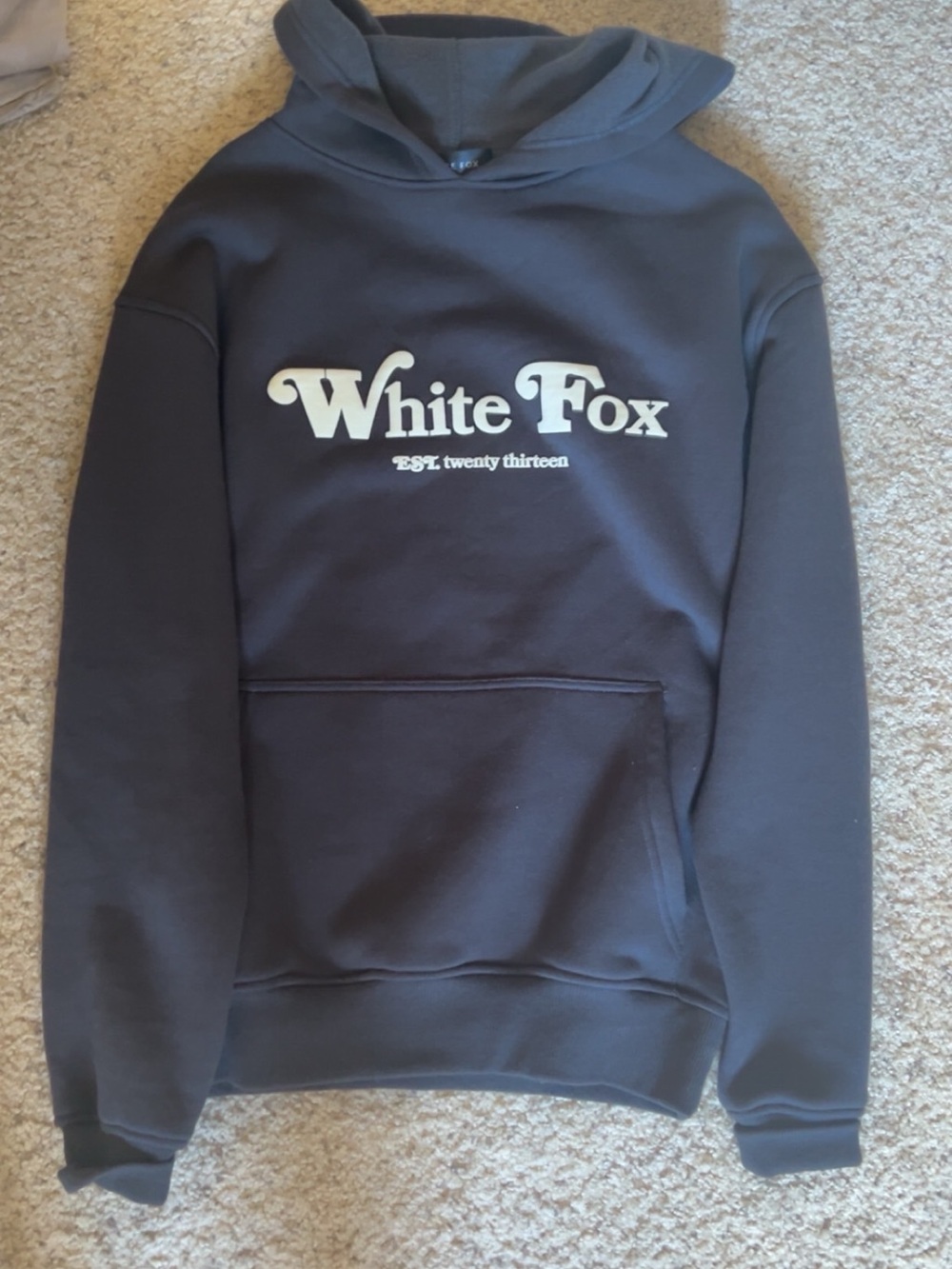 White Fox Boutique Black Hoodie with Pink & White Twin Flame Graphic - Picture 3 of 4